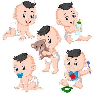 poz ile faaliyetler yapıyor bebek kız koleksiyonu