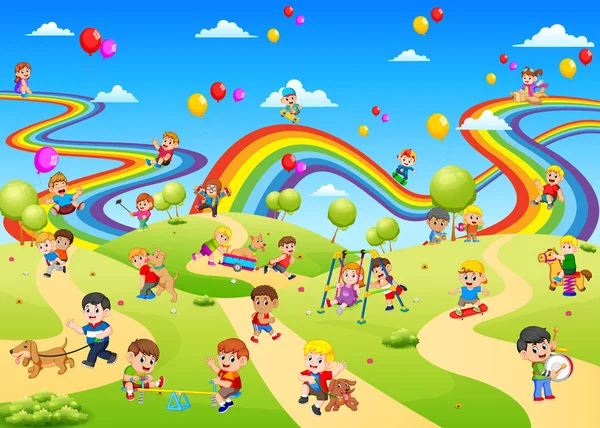 Bahçesi çocuk palying tam görünüm üstünde o