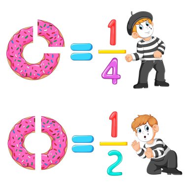 the distribution of the doughnut and jelly number with the good pantomime clipart