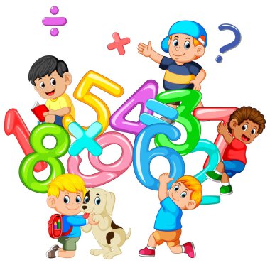 Büyük sayı ile oynayan çocuklar