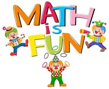 Yazı tipi tasarım kelime matematik için palyaçolar ile eğlencelidir
