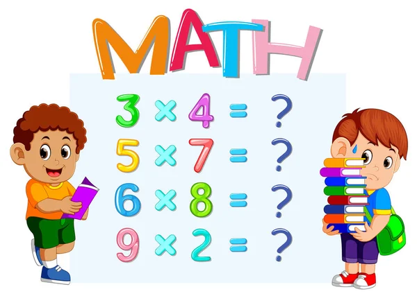 Arbeitsblatt Zum Zählen Von Mathematikzahlen — Stockvektor