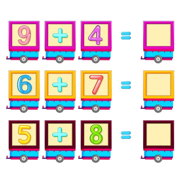 Matemáticas Contando Número Hoja Trabajo — Vector de stock