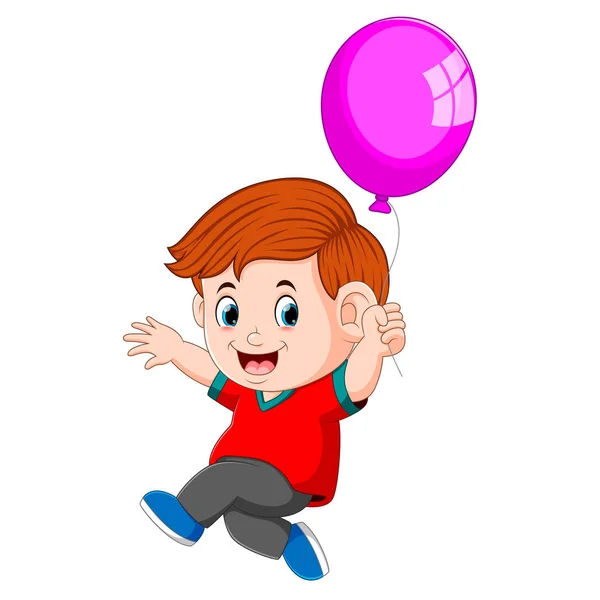 Ein Kind Mit Luftballons — Stockvektor