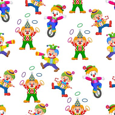 İnsanlar eğlenceli palyaço ile Seamless modeli