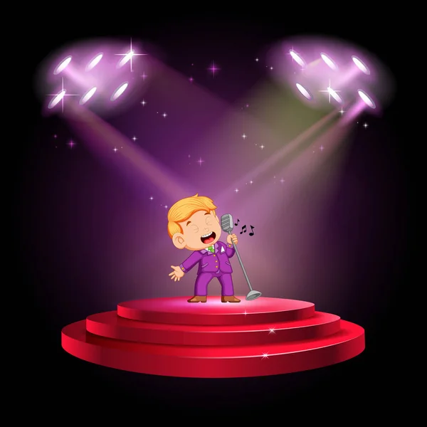 Homme Chantant Sur Scène — Image vectorielle