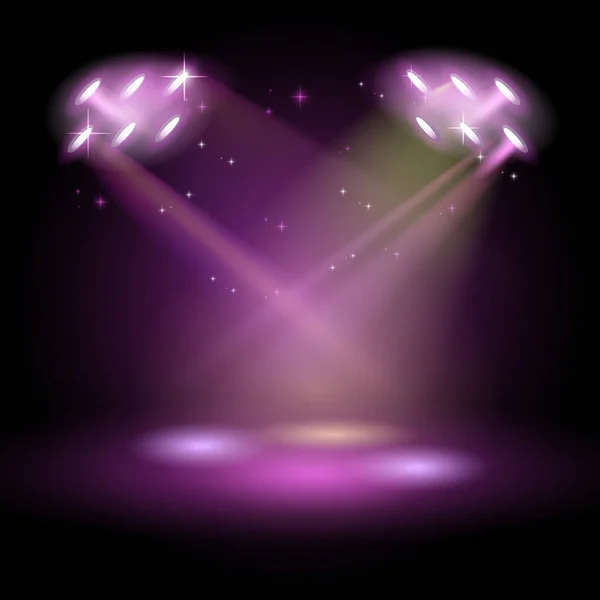 Bühne Podiumsszene Mit Preisverleihung Auf Violettem Hintergrund — Stockvektor