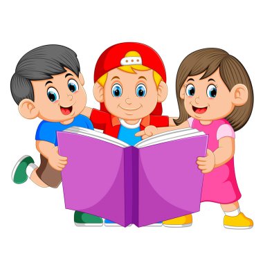 çocuklar büyük kitap okuma