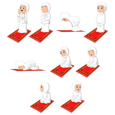 Müslüman kız Sholat Dua Hareketi