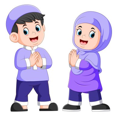 iki sevimli çocuk af selamı veriyor
