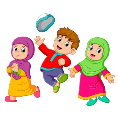 çocuklar oynuyor ve ied mübarek atlıyor