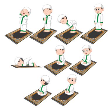  Sevimli çocuk tarafından yapıyor dua prosedürleri bir grup