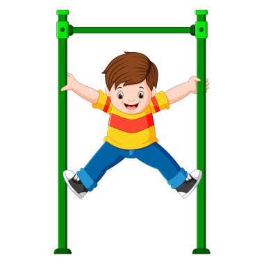 Çocuk elleriyle maymun barını tutuyor.