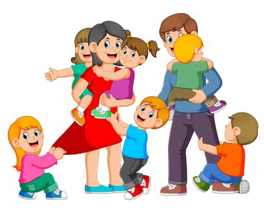 ebeveynler çocuklarıile oynuyor ve onlar mutlu