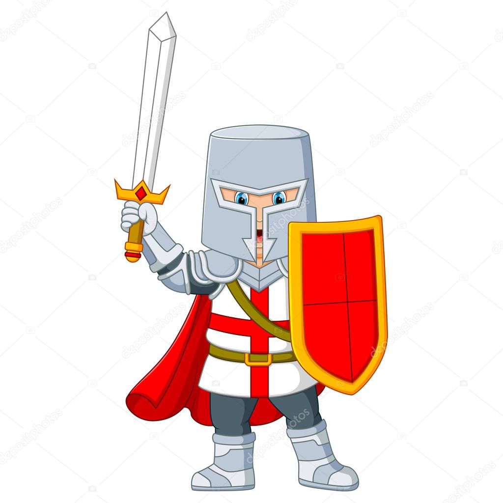  the knight holding a sword