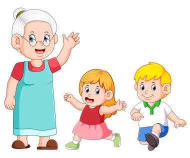 büyükanne bakım ve torunu ile oynuyor