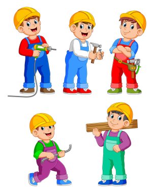 İnşaat Işçisi Insanlar karikatür karakter