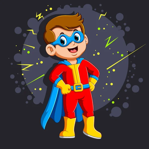 Superhero Boy Smile Illustration — Stock Vector