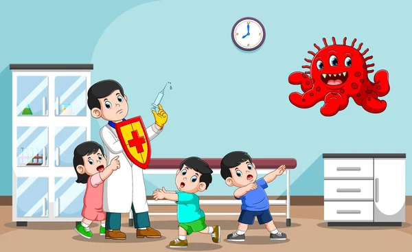 Ilustrasi Master Dokter Untuk Kesehatan Anak Anak Rumah Sakit - Stok Vektor