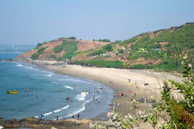 Beautiful Goa beach, coast and sea view from high, India clipart