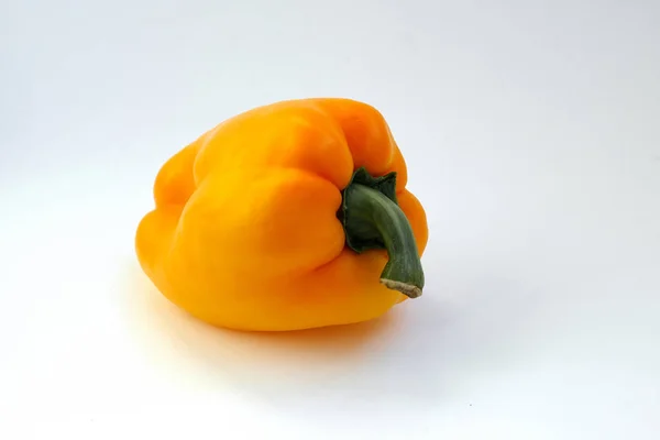 Campana Pepe Fresca Dolce Color Arancio Fondo Bianco Isolato Ortaggi — Foto Stock