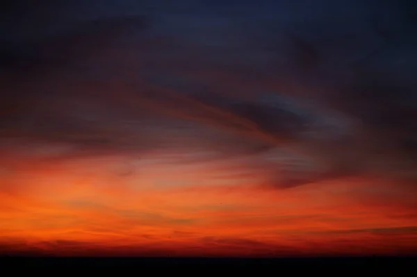 Fiery Orange Sunset Sky Beautiful Sky Natural Background — Stock Photo, Image