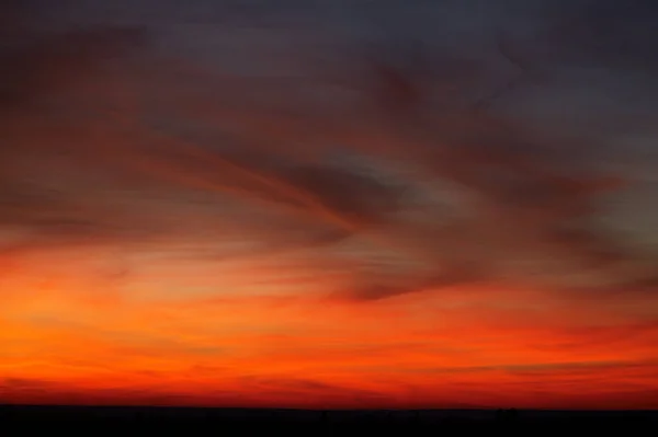 Fiery Orange Sunset Sky Beautiful Sky Natural Background — Stock Photo, Image