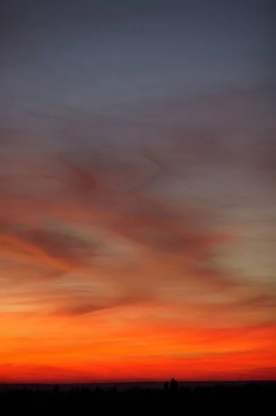 Fiery Orange Sunset Sky Beautiful Sky Natural Background — Stock Photo, Image