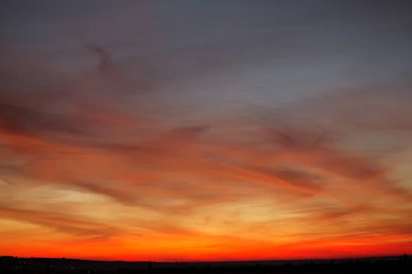 Cielo Anaranjado Del Atardecer Hermoso Cielo Fondo Natural — Foto de Stock