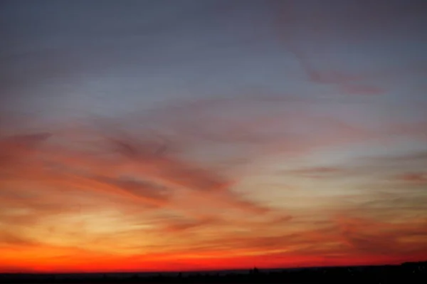 Fiery Orange Sunset Sky Beautiful Sky Natural Background — Stock Photo, Image