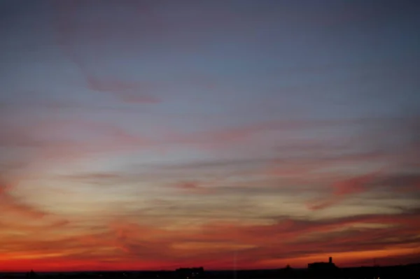 Fiery Orange Sunset Sky Beautiful Sky Natural Background — Stock Photo, Image