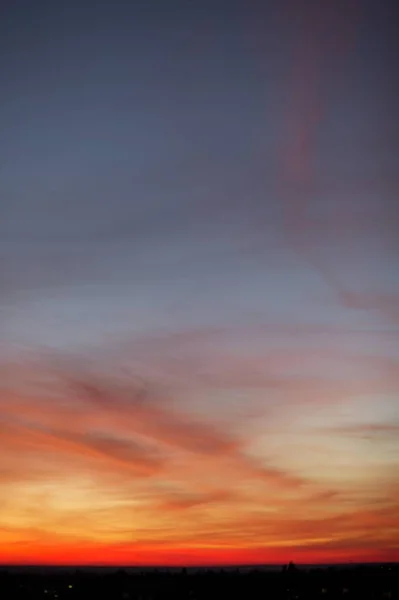 Fiery Orange Sunset Sky Beautiful Sky Natural Background — Stock Photo, Image