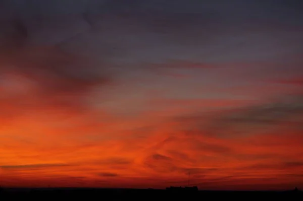 Яркое Оранжевое Небо Солнечный Свет — стоковое фото