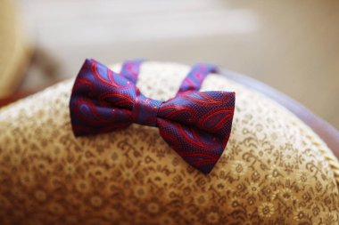 Erkekler şık kelebek zarif damadın, küçük alan derinliği ile yakın çekim