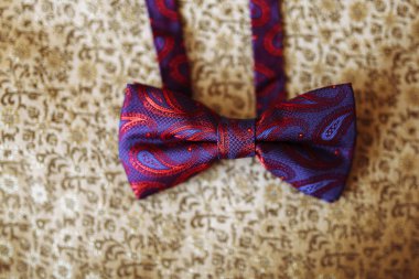 Erkekler şık kelebek zarif damadın, küçük alan derinliği ile yakın çekim