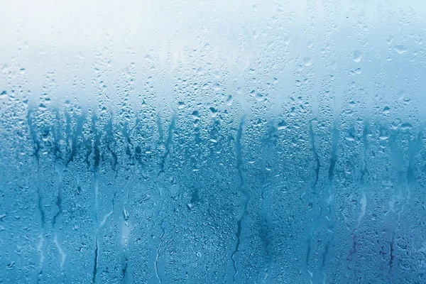 Конденсат Чистому Скляному Вікні Вода Падає Дощ Абстрактна Текстура Тла — стокове фото