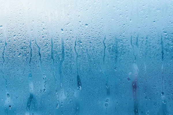 Condensación Ventana Cristal Transparente Gotas Agua Lluvia Textura Fondo Abstracta — Foto de Stock