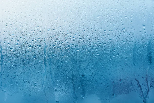 Condensation Clear Glass Window Water Drops Rain Abstract Background Texture — Stock Photo, Image