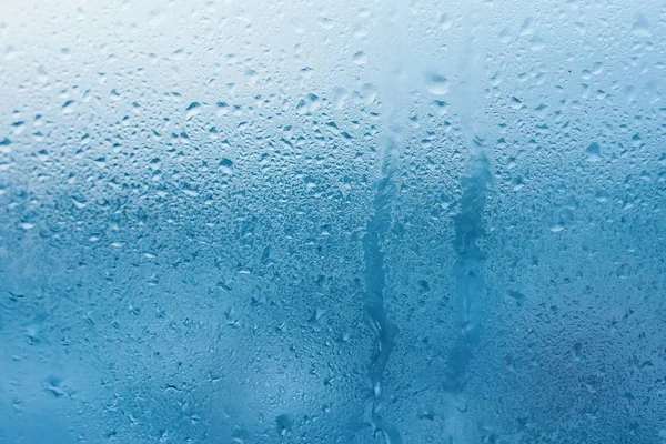 Condensación Ventana Cristal Transparente Gotas Agua Lluvia Textura Fondo Abstracta — Foto de Stock