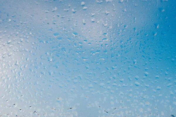 Сильна Вологість Зимовий Час Вода Падає Домашнього Конденсату Вікно Помилковий — стокове фото