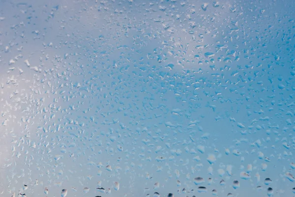 Förhindrar Glas Bakgrund Stark Fuktighet Vintertid Vatten Droppar Från Hem — Stockfoto