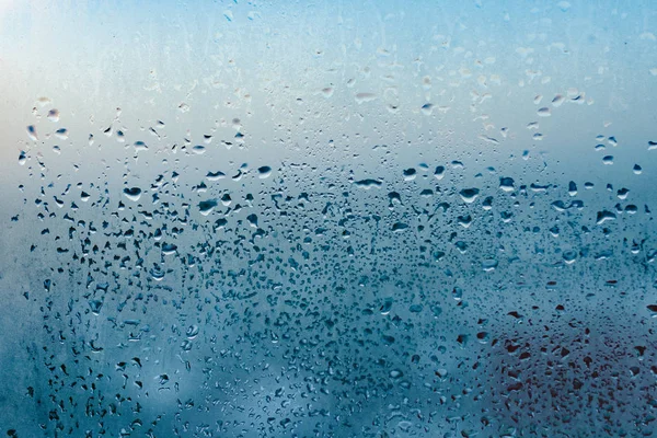 Misted Glass Background Strong Humidity Wintertime Water Drops Home Condensation — Stock Photo, Image