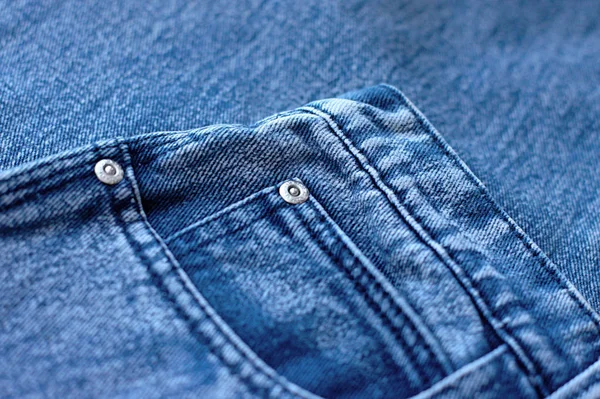 Calça Jeans Azul Close Vista Para Espaço Abstrato Textura Denim — Fotografia de Stock