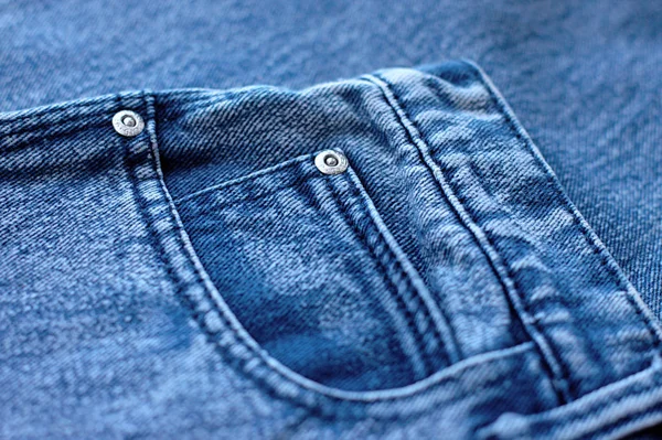 Calça Jeans Azul Close Vista Para Espaço Abstrato Textura Denim — Fotografia de Stock