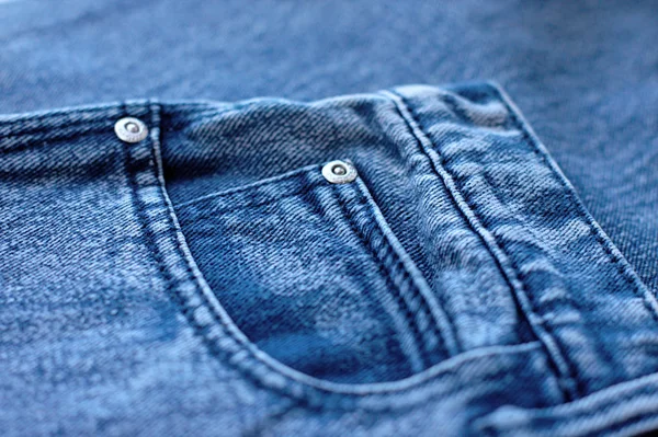 Jeans Bleu Vue Rapprochée Espace Abstrait Texture Denim Propre Naturel — Photo