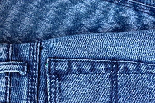Jeans Bleu Vue Rapprochée Espace Abstrait Texture Denim Propre Naturel — Photo
