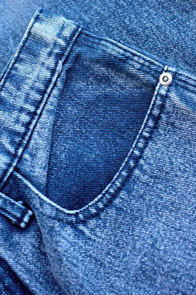 Tasche Und Nieten Jeans Faser Und Gewebestruktur Natürliche Saubere Denim — Stockfoto