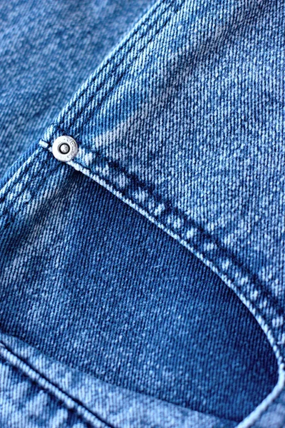 Bolso Rebite Jeans Fibra Estrutura Tecido Natural Denim Limpo Contexto — Fotografia de Stock