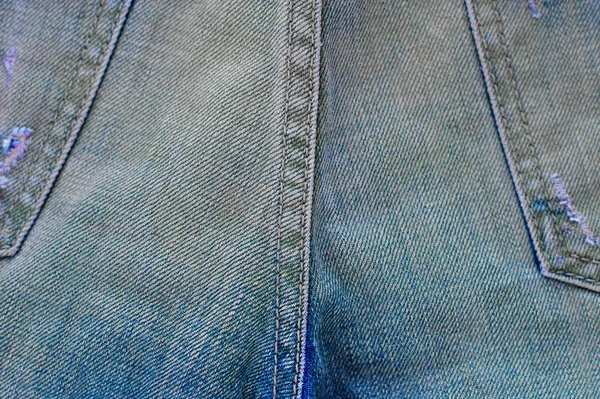 Mavi Jeans Closeup Görünümü Alanı Boş Denim Doku Soğuk Parlak — Stok fotoğraf