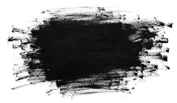 黑色油漆笔触纹理隔离在白色背景 — 图库照片